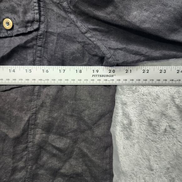 Italian Linen Jacket Womens S Black Long Sleeve Button Front Lightweight Trucker - Picture 8 of 10